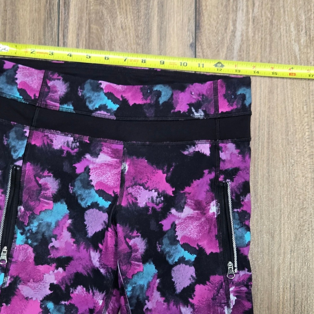 Lululemon Inspire Tight Abstract Floral Mesh Panel Leggings Zipper Pockets 6 - Picture 4 of 15